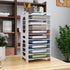 Natwind Stackable Paper Organizer for Desk, 10-Tier White Desktop File Sorter for Home Office, School