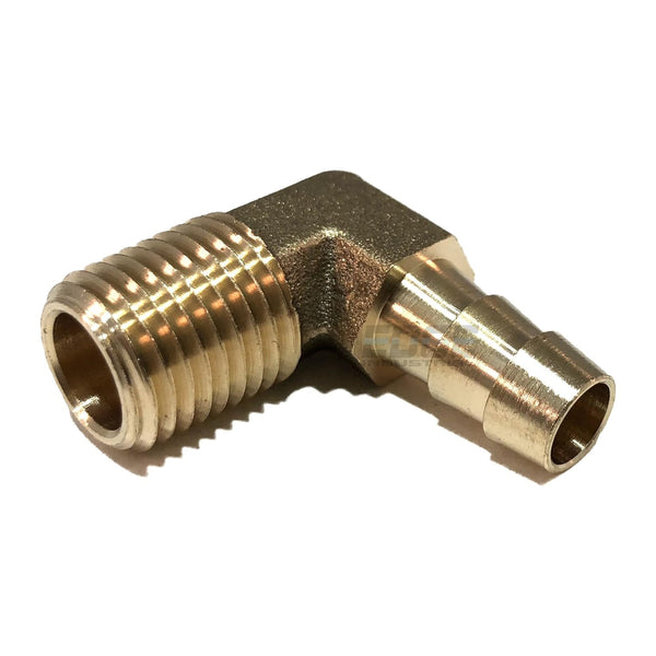 5/16" Hose ID to 1/4" Male NPT MNPT 90 Degree Elbow Brass Fitting for Fuel, AIR, Water, Oil