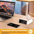 Yostyle Bedside Table Lamp - 4 USB Ports and AC Power Outlets with Alarm Clock Base