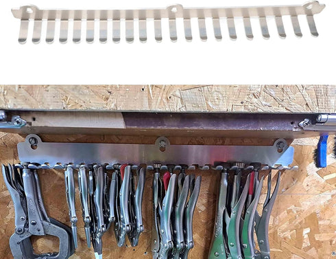 Generic 18" 20 Vise Grip Tool Holder Rack Aluminum Wall Mount Organizer with Slots for Multiple Sizes Locking Pliers