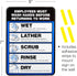 Excello Global Products Employee Must Wash Hand Sign - 5"x7" Plastic Sign for Businesses with Easy Mount Adhesive