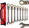 WORKPRO 8-piece Flex-Head Ratcheting Combination Wrench Set, Metric 9-17 mm, 72-Teeth, Cr-V