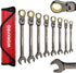 WORKPRO 8-piece Flex-Head Ratcheting Combination Wrench Set, Metric 9-17 mm, 72-Teeth, Cr-V