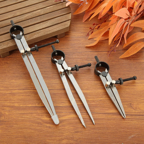 3 Pack Adjustable Spring Wing Divider, 4 & 6 & 8 Inch Steel Lockable Divider Compass for Drawing, Drafting