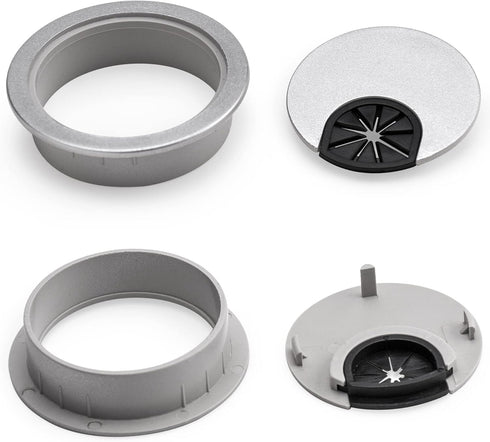 12 Pack 2 Inch Desk Grommet Kit, Wire Cable Hole Cover Organizer for Office Cord Management (Silver)