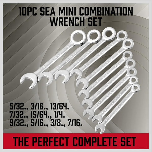 Premium 22-Piece Midget Wrench Set, Mini Combination Wrench Set Metric & SAE with Carry Pouch