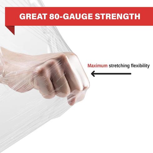 Simply Cool Stretch Wrap Industrial Strength Extra Thick 17.5" 1100 SqFt 80 Gauge (20 Micron) Shrink Wrap Roll for