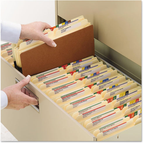 Smead File Pocket, Legal Size, Straight-Cut Tab, 5-1/4" Expansion, Redrope, 10 per Box (74274)