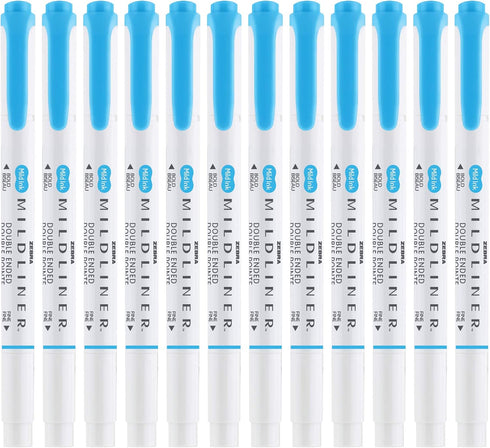 Zebra Pen Mildliner Double-Ended Highlighter Marker Set, 12-Pack, Broad & Fine Point Tips, No Bleed