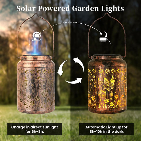 Sunflower Solar Lanterns Outdoor Waterproof, Mother's Day Birthday Christmas Gifts for Women Mom Grandma, Hanging Solar