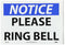NMC N330PB NOTICE - PLEASE RING BELL, 14 in. x 10 in. PS Vinyl Notice Signage, White/Black Text on Blue/White Base