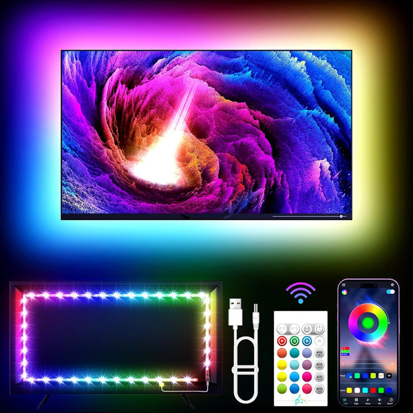 KANTUTOE TV LED Lights, 11.5ft LED Lights for 32-55 Inch TV, RGB