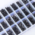720Pcs M3 M4 M5 M6 12.9 Grade Alloy Steel Hex Socket Head Cap Screws Bolts, Black Oxide Finish Assortment Kit