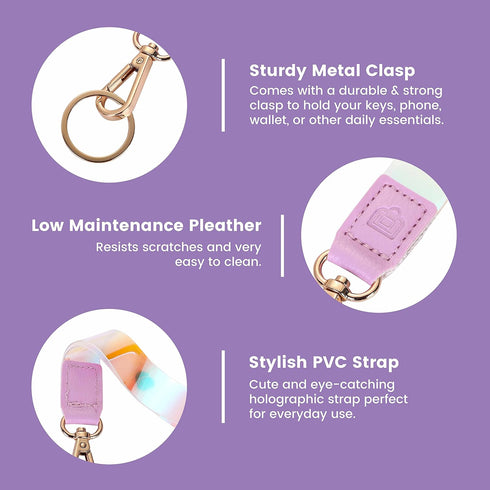 Cute Wrist Lanyard for Keys - Women’s Wristlet Strap for USB, Small Wallet & Phone, Aesthetic Mini Key Chain Holder