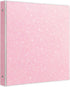 Light Pink 1 Inch Glitter Binders, 3 Ring Fashion View Binder with 2 Pockets, Waterproof for Office Supply