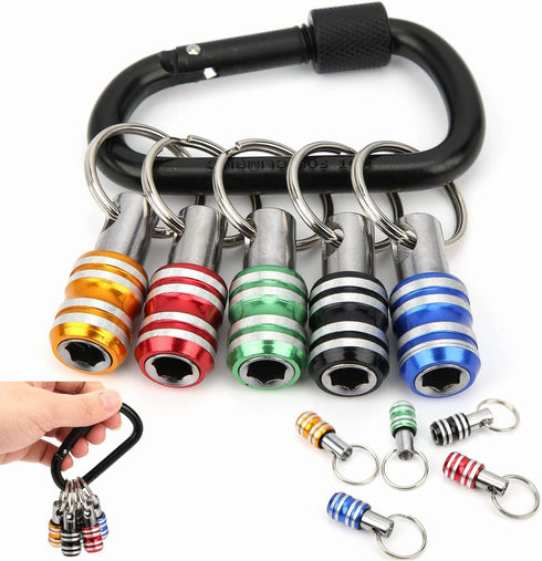 Bit Holder Keychain - 1/4 inch Hex Shank Screwdriver Bits Holder Extension Bar (5PCS)