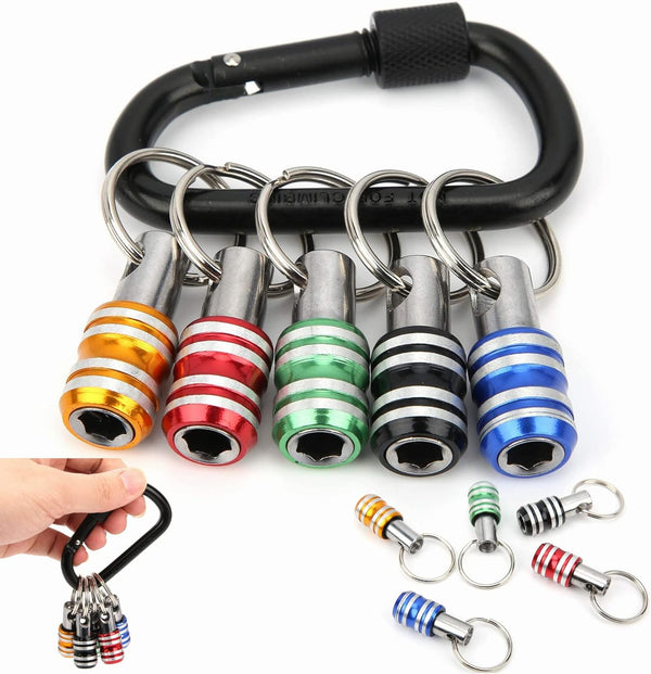 Bit Holder Keychain - 1/4 inch Hex Shank Screwdriver Bits Holder Extension Bar (5PCS)
