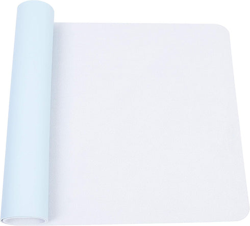 Waterproof PVC Leather Non-Slip Desk Pad, Ultra Thin Large Mouse Pad, Easy Clean Laptop Desk Mat (Sky Blue, 35.4" x 17")