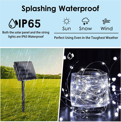 3 Pack 120FT 300 8 Solar String Lights for Outside, Total LED Solar Garden Twinkle Light Outdoor, Waterproof