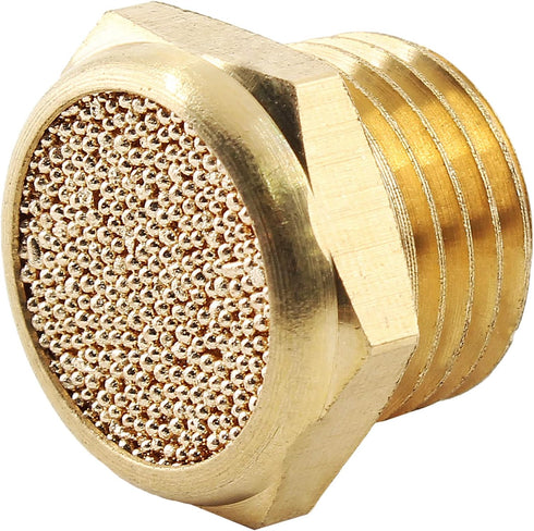 12 Pcs Pneumatic Sintered Brass Air Muffler Silencer, 1/4 NPT Male Air Silencer Fitting