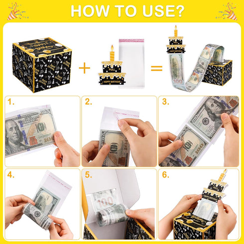 Surprise Money Gift Box with Birthday Card and Bags - Perfect for Cash Gifts