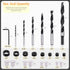 23 Pcs Wood Drill Bit Set with Dowel Pins, Center Point and Stopper for Woodworking Carpentry