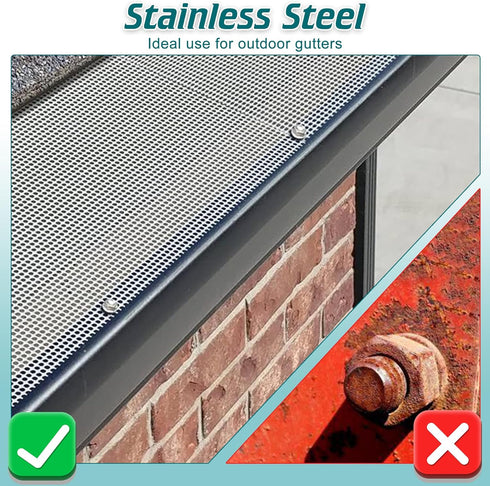 100PCS Stainless Steel Self-Drilling Screws with 1/4" Magnetic Hex Driver for Gutter Guard