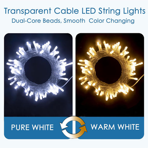 GHJ 100LEDs) Battery Operated Remote Control Rainproof LED String Lights, Color Changing Fairy Lights for Christmas