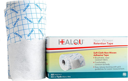 Dressing Retention Tape, 6" x 11yd Premium Non-Woven Hypoallergenic Cloth for Wound Dressings, Latex-Free