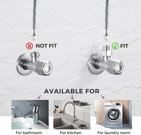 Water Line Adapter, 4 PCS Pipe Fittings in 1/2" Female to 3/8" Male Reducer Adapter, Compression Fitting for Faucet
