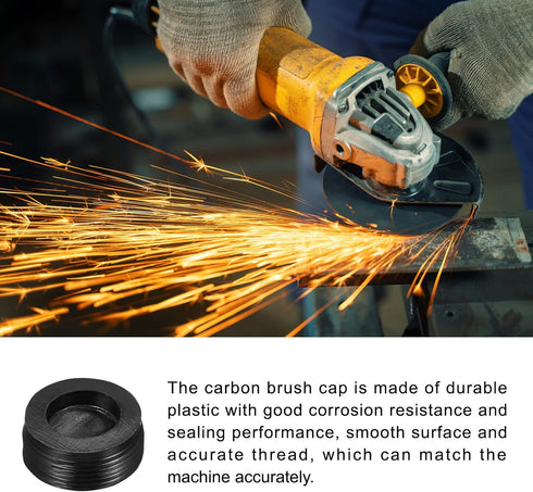 Carbon Brushes Holder Caps, Plastic Cover Caps for Motor Brushes - 20mm OD/8mm, 10 Pcs