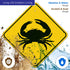 18x18 Inches, 3M Reflective.063 Crab Crossing Sign, AEGP Aluminum, Fade Resistant, Made in USA