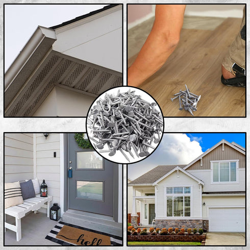 250 Pcs Aluminum Siding Nails, 1-1/4 Inch Roofing and Panel Nails for Fastening Roofing Felt, Wood Decking, Insulation