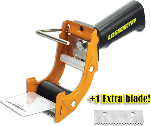 Rapid-Replace Packing Tape Dispenser Gun with Extra Blade, 2 in (50mm) Lightweight Ergonomic Heavy Duty Cutter