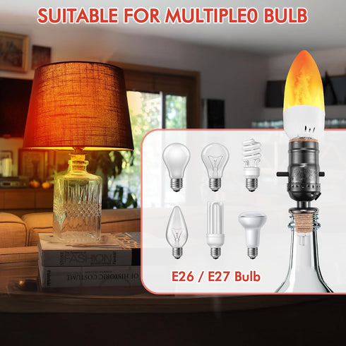 2 Set E26 Bulbs 3 2 Bulbs) Lpraer DIY Wine Bottle Lamp Kit with LED Light for Liquor Bottle, w/Glass Drill Bit and Lid