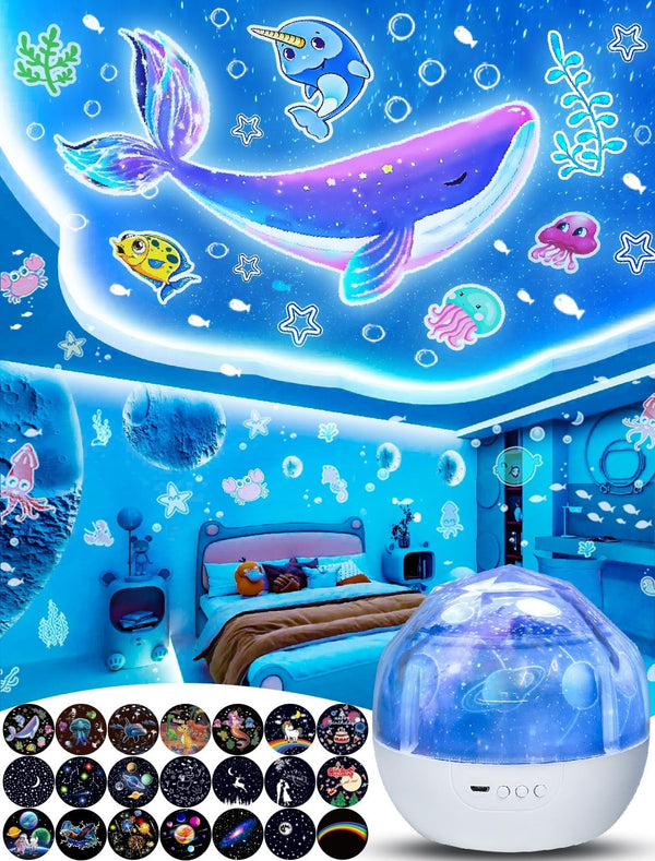 Kids Night Light Projector + 21 Sets of Films, Projector Night Light