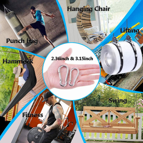 Spring Snap Hooks, 304 Stainless Steel Metal Clip, Heavy Duty Rope Connector for Outdoor Travel Camping