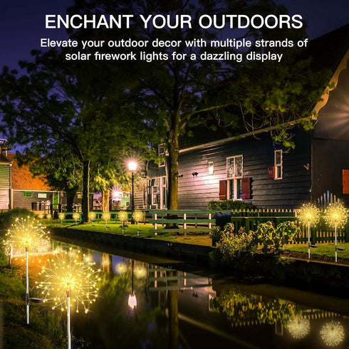 2Pack 150LED suddus Solar Garden Lights Outdoor Waterproof Decorative, Firework Lights, Solar Fairy Lights for Yard