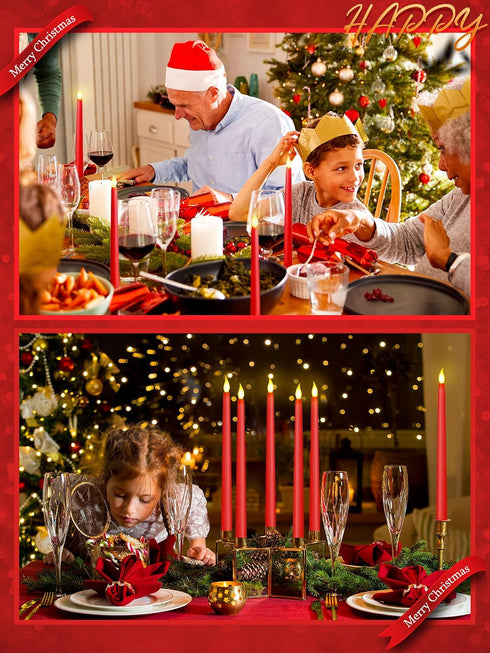 48 Funtery Pcs Flameless LED Taper Candles Battery Operated Candles Bulk Realistic LED Candlesticks Flickering