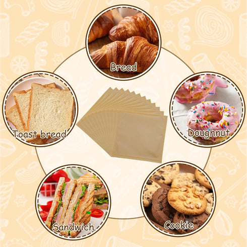 400 7.5 7.1 Inch PCS Heat Seal Bakery Bags with Window x Grease-Proof Pastry Bag with Window Donut Bags To Go