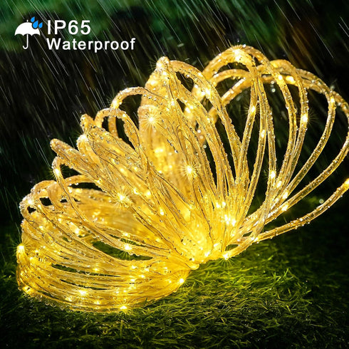 100 33ft IP65 8 JMEXSUSS LED Solar Rope Lights Outdoor Waterproof, Waterproof Solar Trampoline Lights, Modes Solar