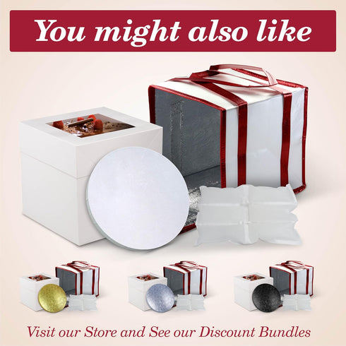 Cakebon Cake Boards - Sturdy 1/2 Thick Drums, 10 Inch Professional Fully Wrapped Edges, Black 3-Pack
