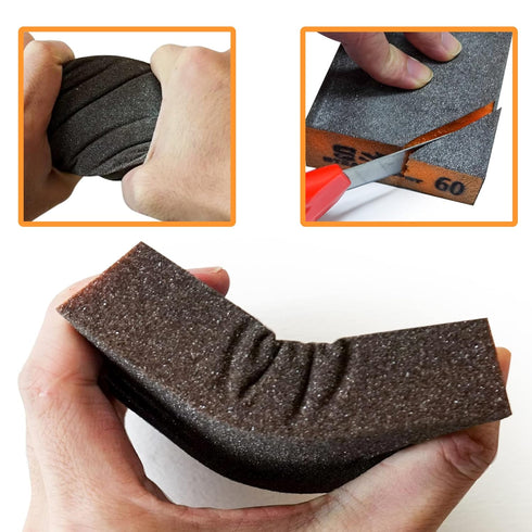 Sanding Sponge Set, 4 Pcs 60 80 120 220 Coarse Medium Fine Grit Sanding Blocks for Drywall Metal Wood by S&F STEAD &