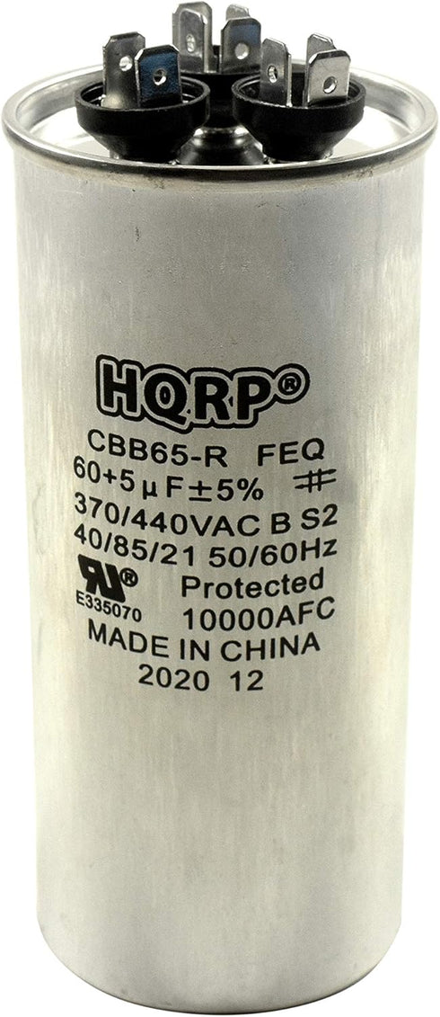 HQRP 60uf 5uf 370V-440V Run Capacitor for AC Electric Motor Start HVAC Blower Compressor