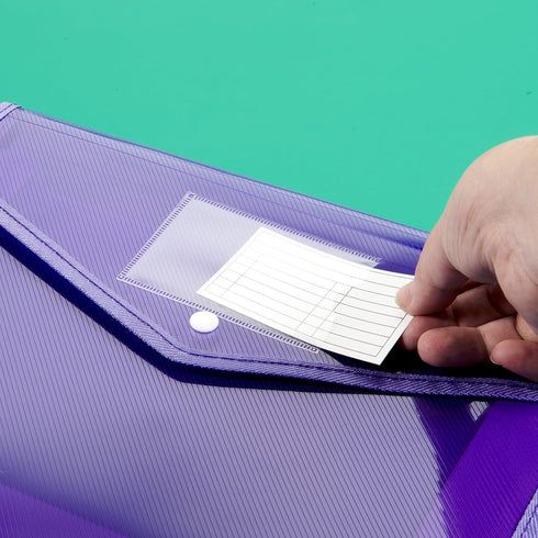 HOUYEE 10 Pieces Plastic Envelope Expanding File, Folder with Snap Closure and Pocket, Fit for US Letter Size & A4