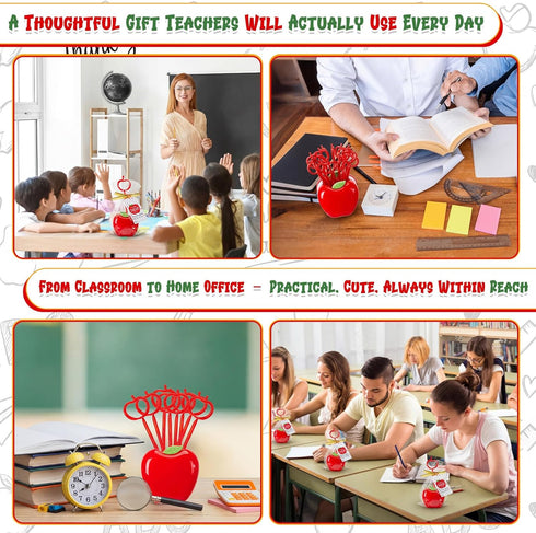 Poola Voidra 36 Set 12 12 12 Pcs Teacher Appreciation Gift Bulk Includes Apple Pen Holders Apple Pens Thank You Cards