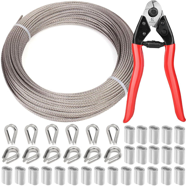 1/8 Inch Stainless Steel Cable 100FT - 7x7 Strand Aircraft Wire Rope
