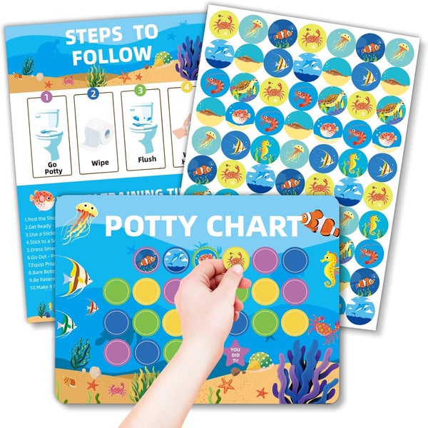 SCRTJSER Best Potty Training Sticker Chart with Stickers Toddler Potty Chart Sticker Set,