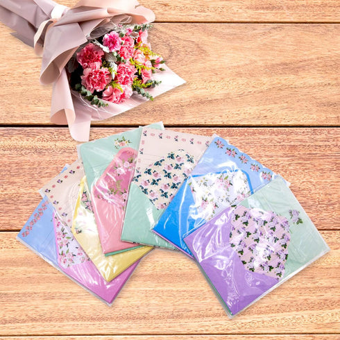 Ceiba Tree Cute Floral Stationery Paper, 48 PCS Lined Matching Envelopes, Double Sided for Invites