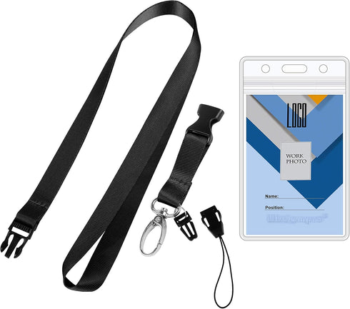 Cruise Lanyard Badge Holder, Wisdompro Vertical 2-Sided Waterproof Clear PVC ID Tag Holder with Ziplock and Heavy Duty